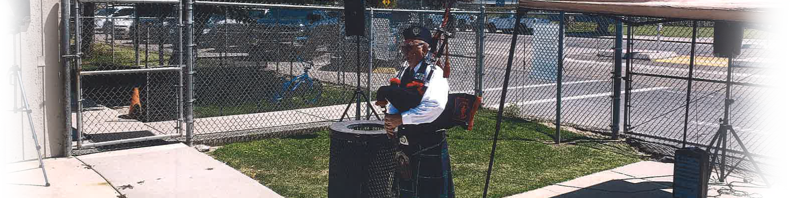 Man playing the bagpipes